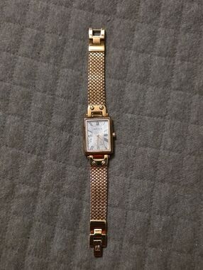 Anne Klein Women's Three Hand Quartz Gold-tone Stainless Steel Band Watch